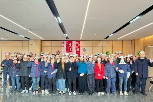 Warm winter congratulations on the new day, warmth always accompanies - the collective birthday party of remote stock employees ends warmly